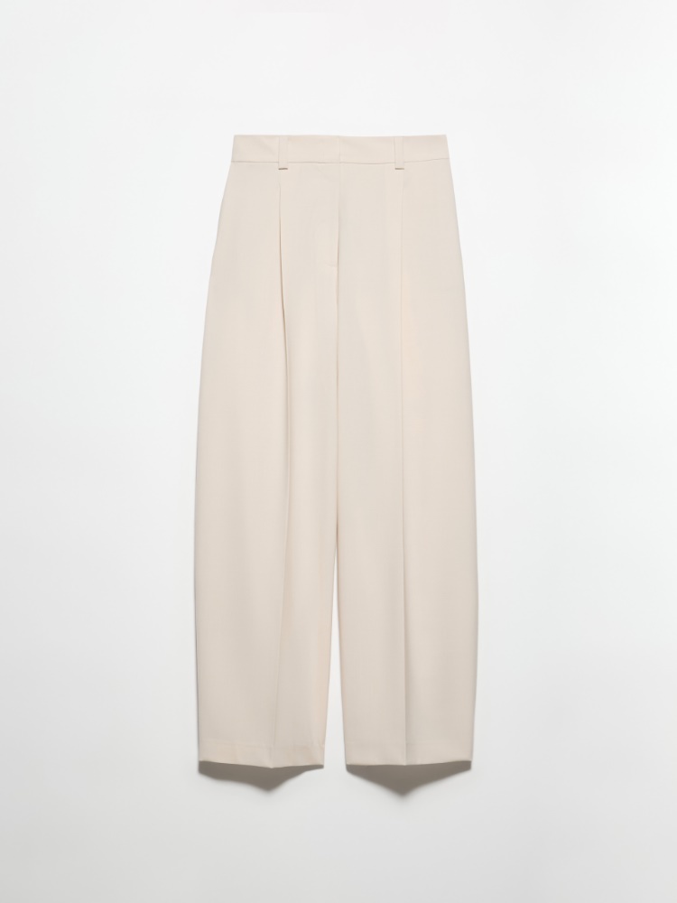 Gabardine trench coat, mother-of-pearl | MAX&Co. Wide-leg wool-blend trousers - BEIGE - MAX&Co.